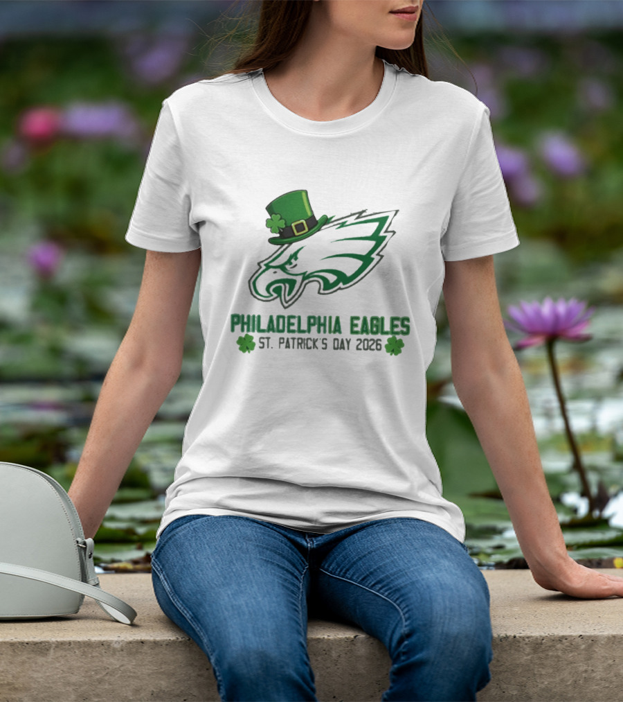 Philadelphia Eagles St. Patrick's Day 2026 Shamrock Hat T-Shirt