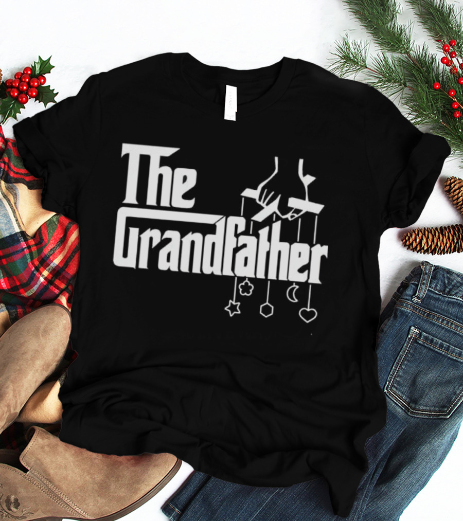 The Grandfather Puppet Strings Godfather Parody With Handguns And Baby Mobile T-Shirt