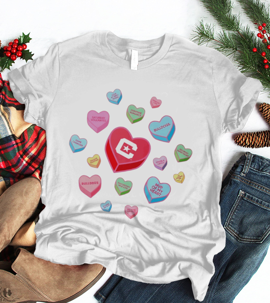 Citadel Bulldogs Valentine's Day Love Hearts Collection T-Shirt