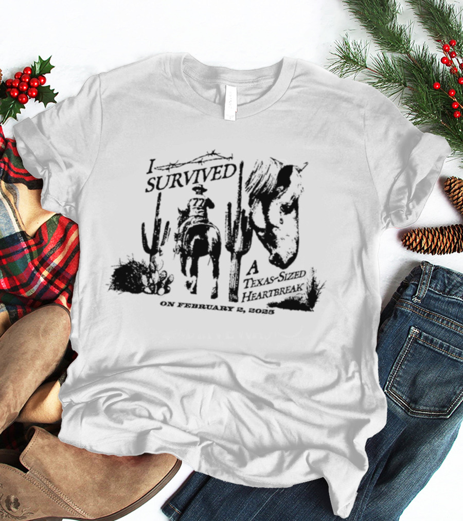 I Survived A Texas Sized Heartbreak September 6 Cowboys Cactus Horse T-Shirt