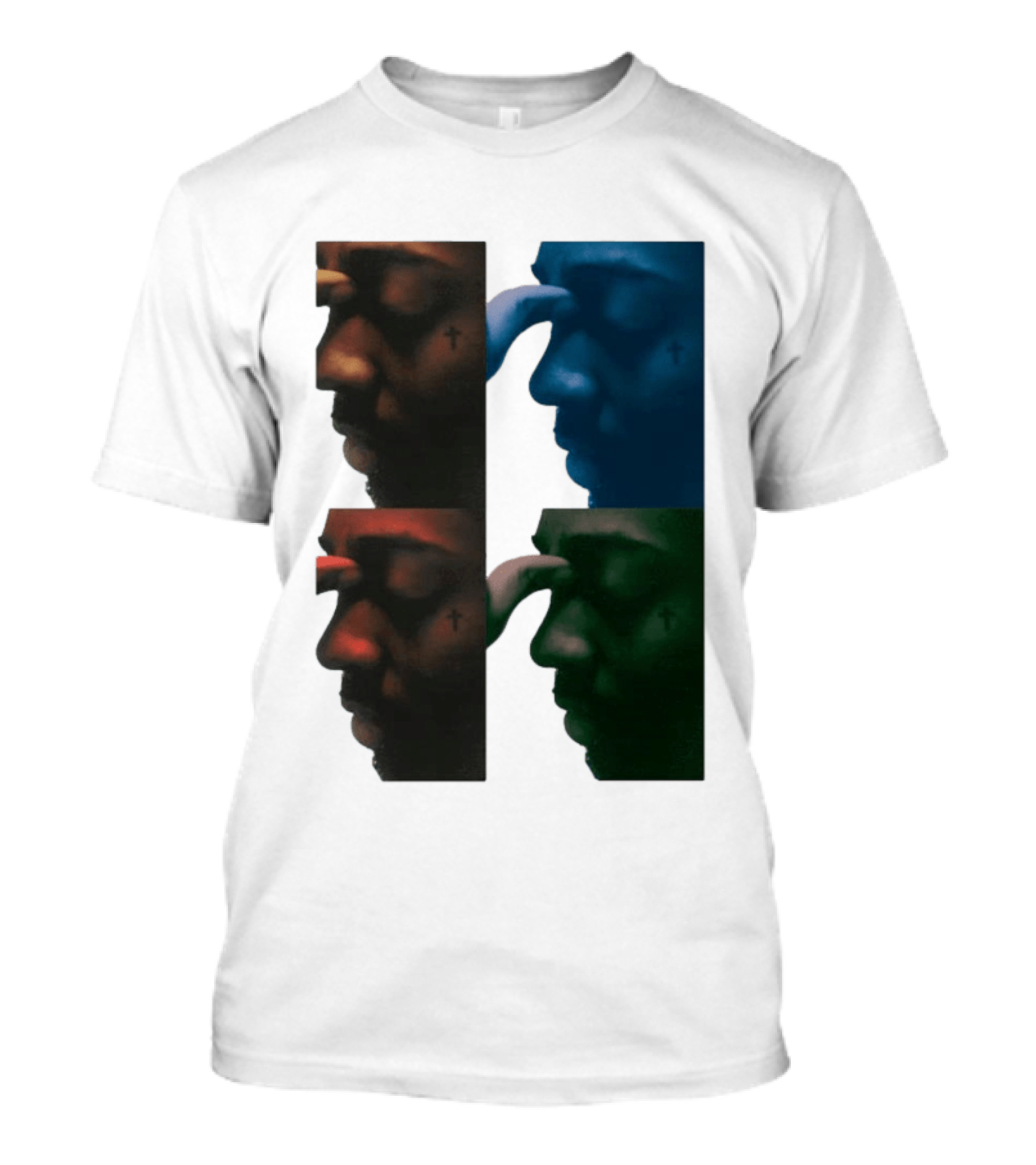 Brent Faiyaz Album Cover Cross Tattoo Four Panel Side Profile T-Shirt