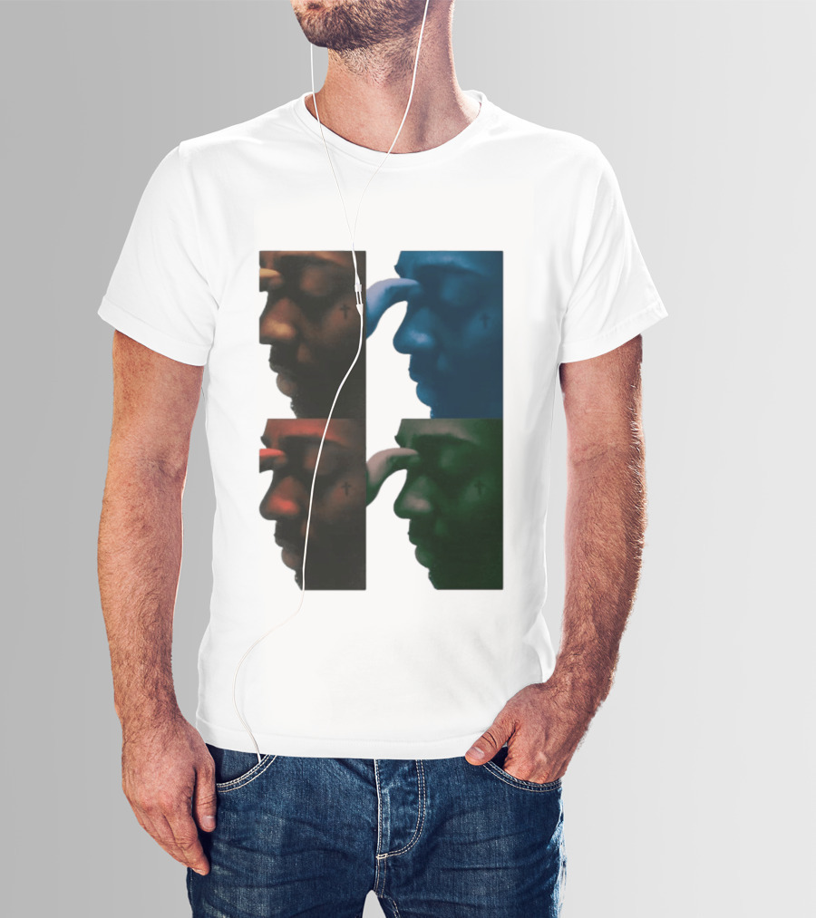 Brent Faiyaz Album Cover Cross Tattoo Four Panel Side Profile T-Shirt