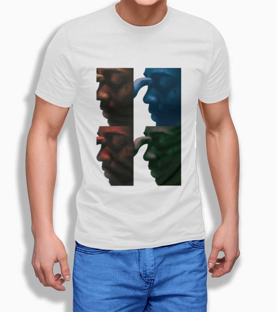 Brent Faiyaz Album Cover Cross Tattoo Four Panel Side Profile T-Shirt