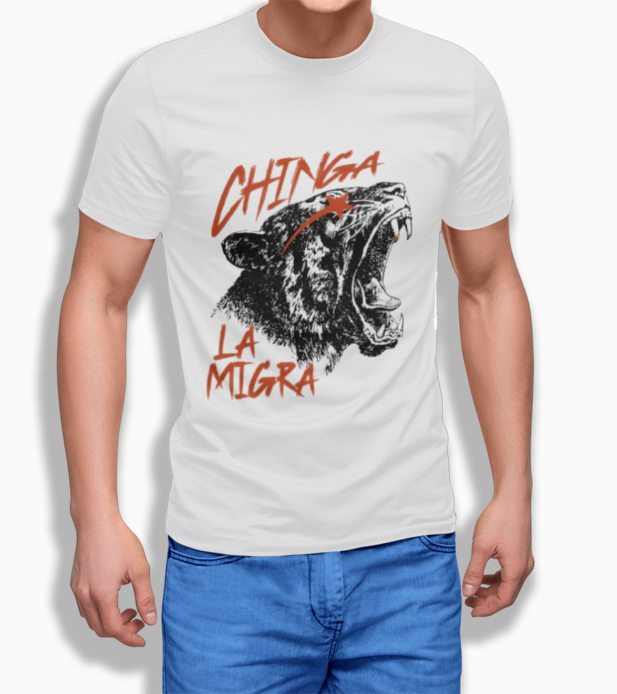 CHINGA LA MIGRA Roaring Tiger Immigrant Rights T-Shirt