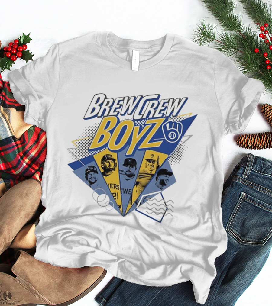 Milwaukee Brewers Brew Crew Boyz MLB Team Players Collage T-Shirt