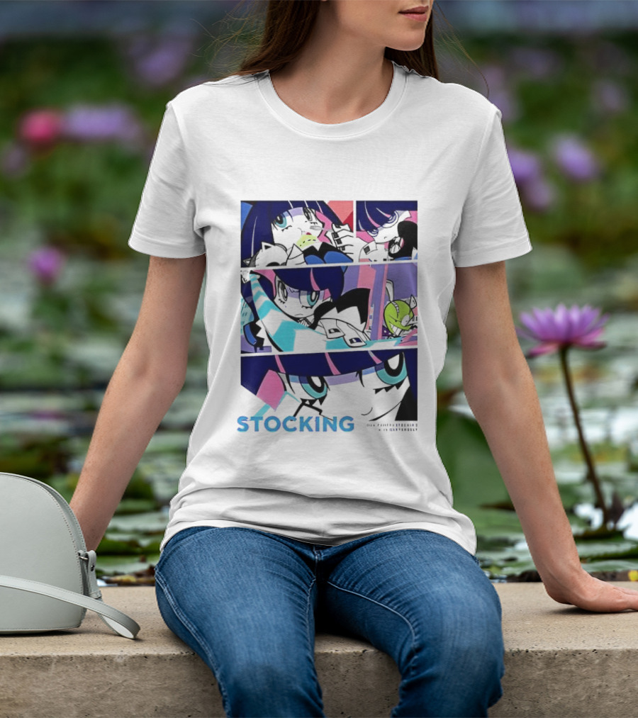 Panty & Stocking With Garterbelt Anime Stocking Anarchy Comic Strip T-Shirt