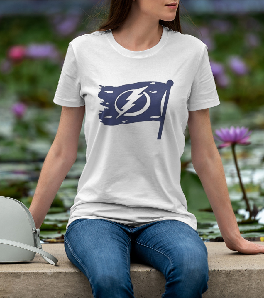 Tampa Bay Lightning 2026 Stadium Series Boyfriend Flag Lightning Bolt T-Shirt