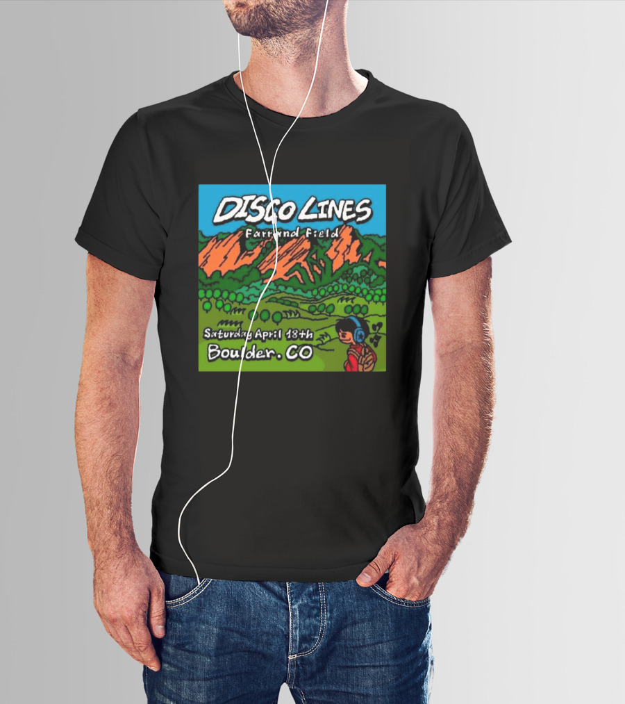 Disco Lines Farrand Field Saturday April 18th Boulder CO T-Shirt