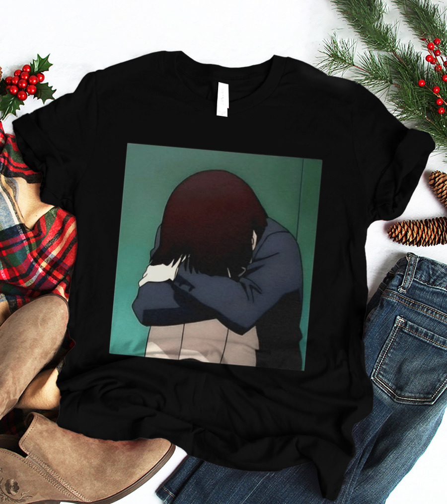 Lain Iwakura Sad Girl In Serial Experiments Lain Anime Iconic Scene T-Shirt