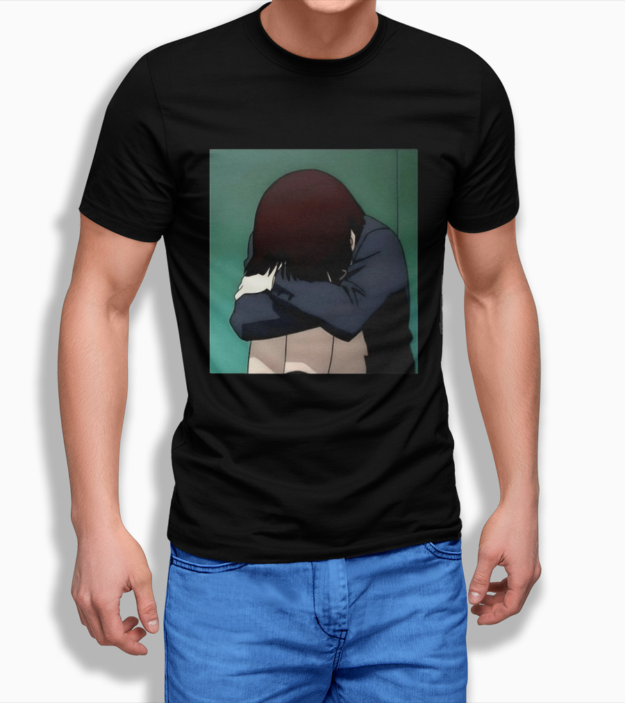 Lain Iwakura Sad Girl In Serial Experiments Lain Anime Iconic Scene T-Shirt