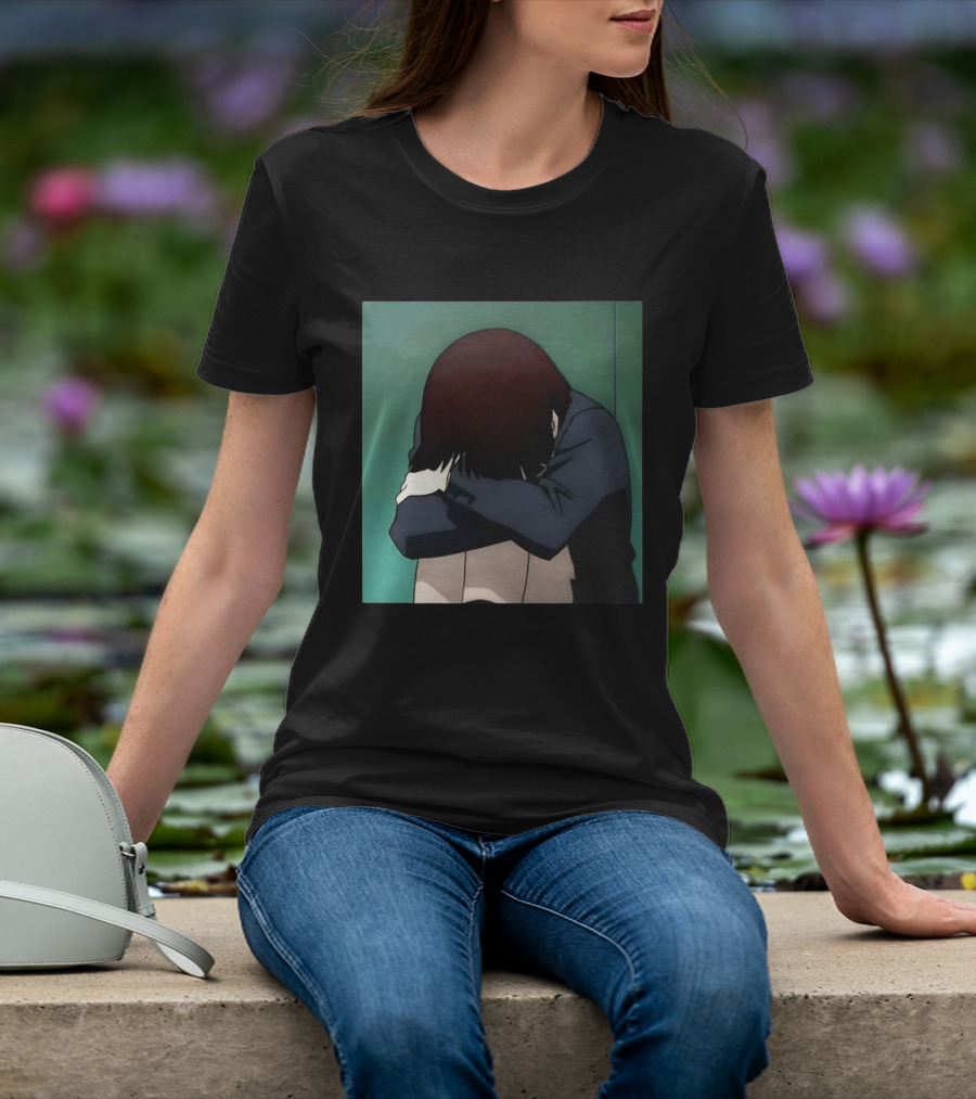 Lain Iwakura Sad Girl In Serial Experiments Lain Anime Iconic Scene T-Shirt