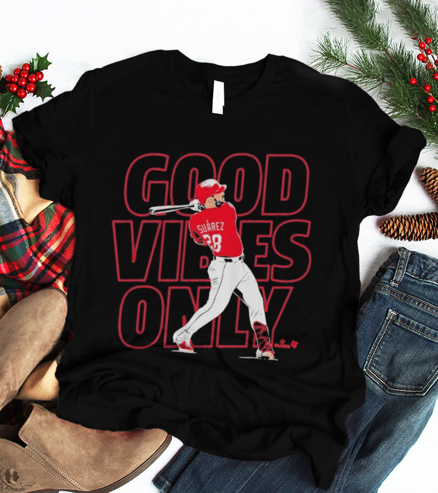 Eugenio Suárez Good Vibes Only Cincinnati Baseball Player Swinging 28 T-Shirt