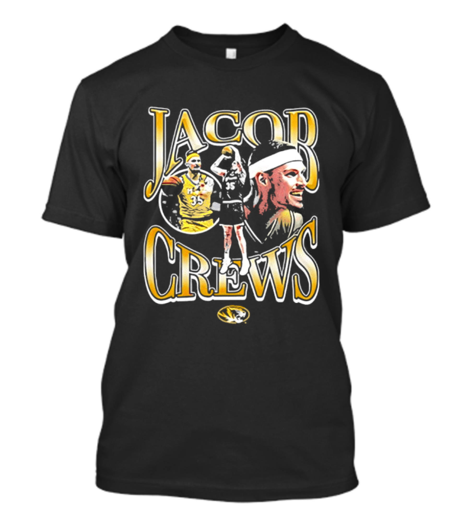 Jacob Crews Mizzou Tigers Basketball Player T-Shirt