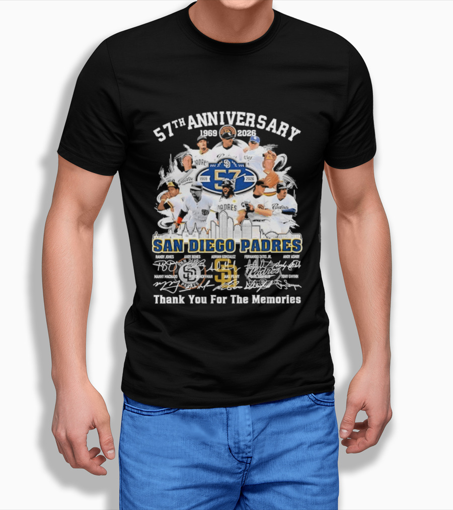 San Diego Padres 57th Anniversary 1969 2026 Thank You For The Memories T-Shirt