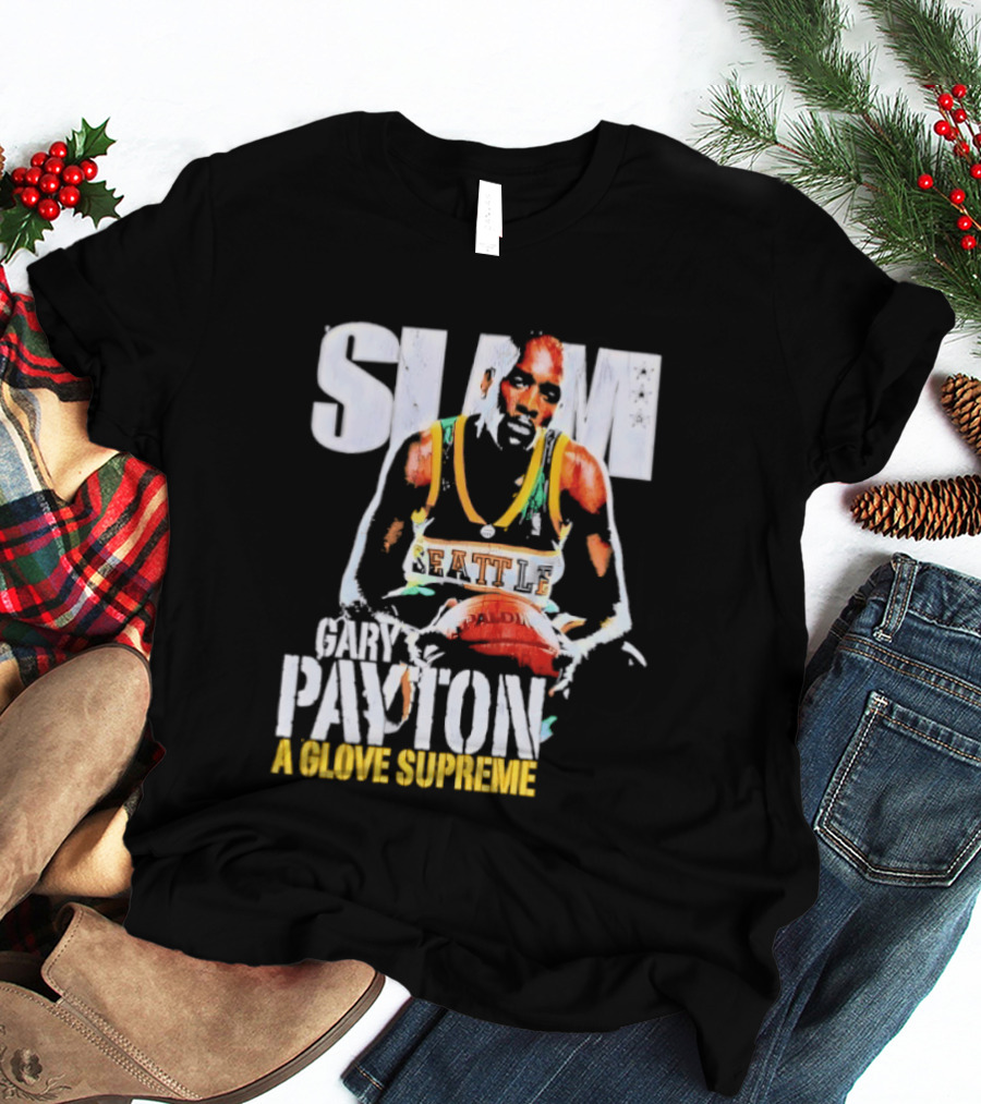 Gary Payton Slam A Glove Supreme 90s Basketball T-Shirt
