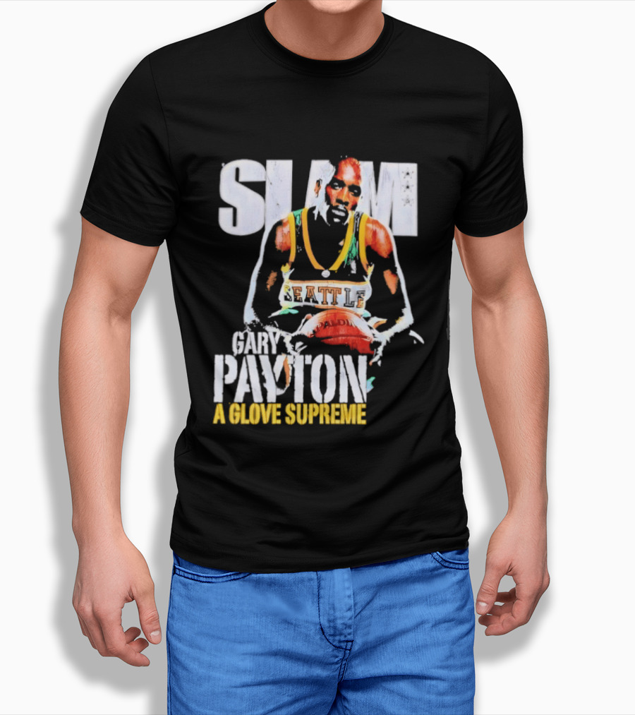 Gary Payton Slam A Glove Supreme 90s Basketball T-Shirt