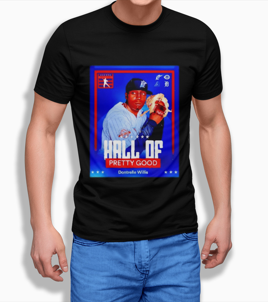 Hall Of Pretty Good Dontrelle Willis Detroit Tigers Baseball Card T-Shirt