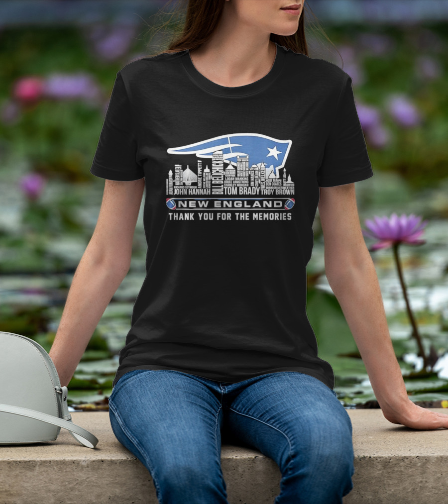 New England Patriots Thank You For The Memories Skyline City Names T-Shirt