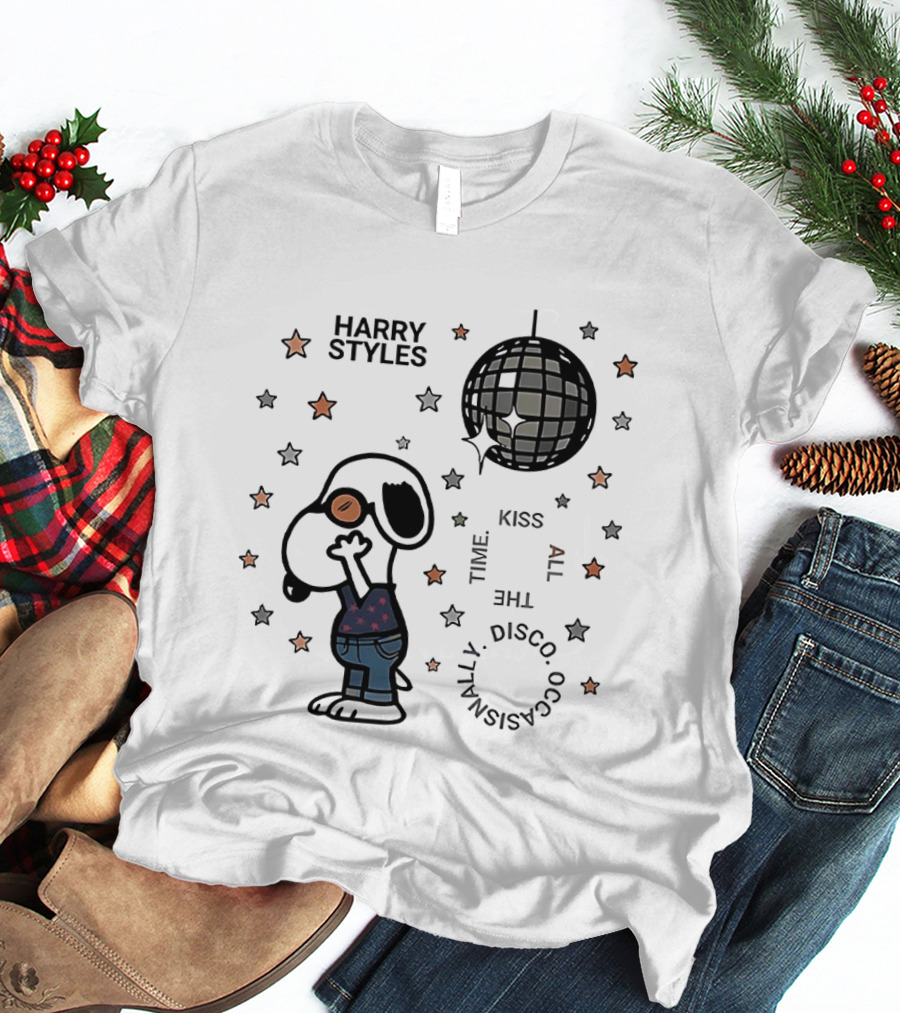 Harry Styles Snoopy Kiss The Disco Ball Occasionally T-Shirt