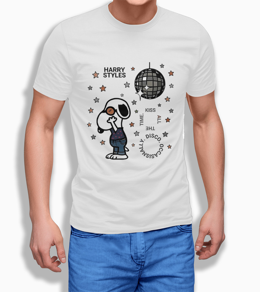 Harry Styles Snoopy Kiss The Disco Ball Occasionally T-Shirt