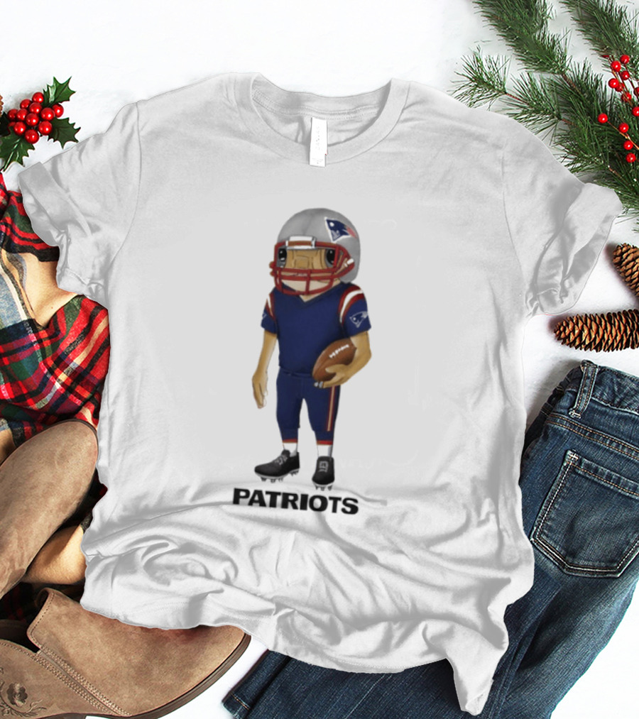 Patriots Concho Football Helmet Player With Ball T-Shirt