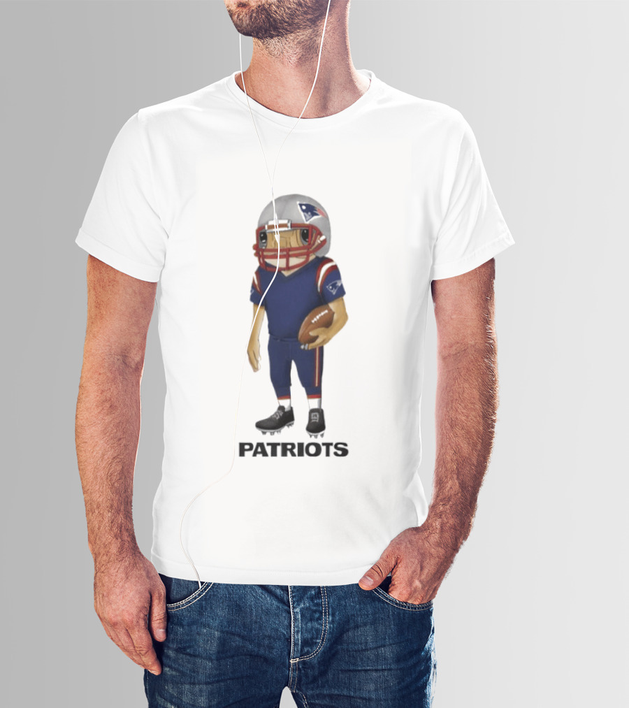 Patriots Concho Football Helmet Player With Ball T-Shirt