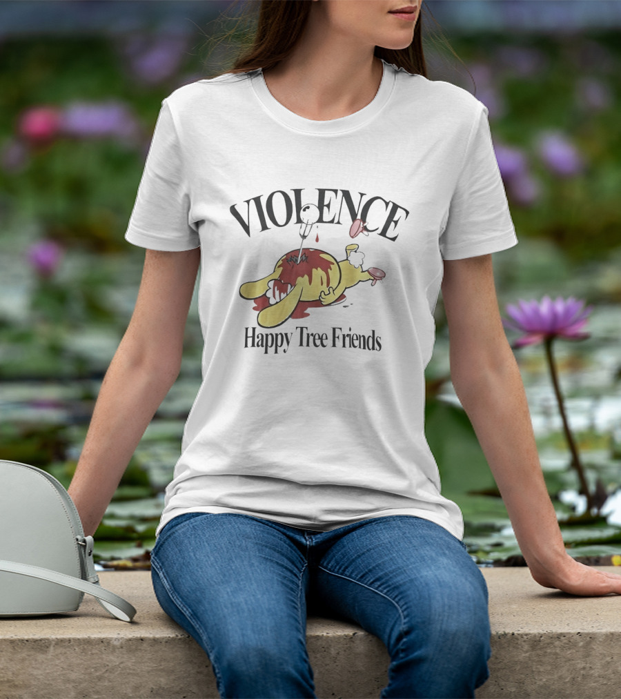 Violence Happy Tree Friends Cartoon Dark Humor Bloodied Scene T-Shirt