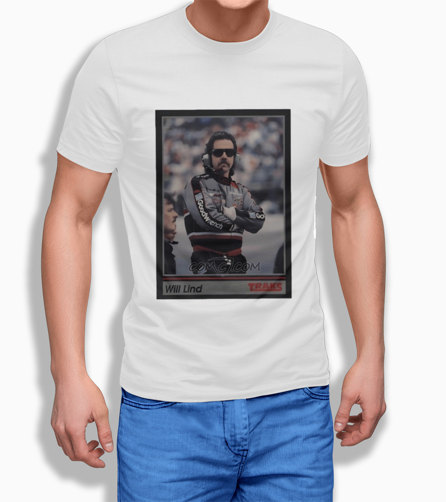 Will Lind 1991 NASCAR Goodwrench Traks Racing Trading Card T-Shirt