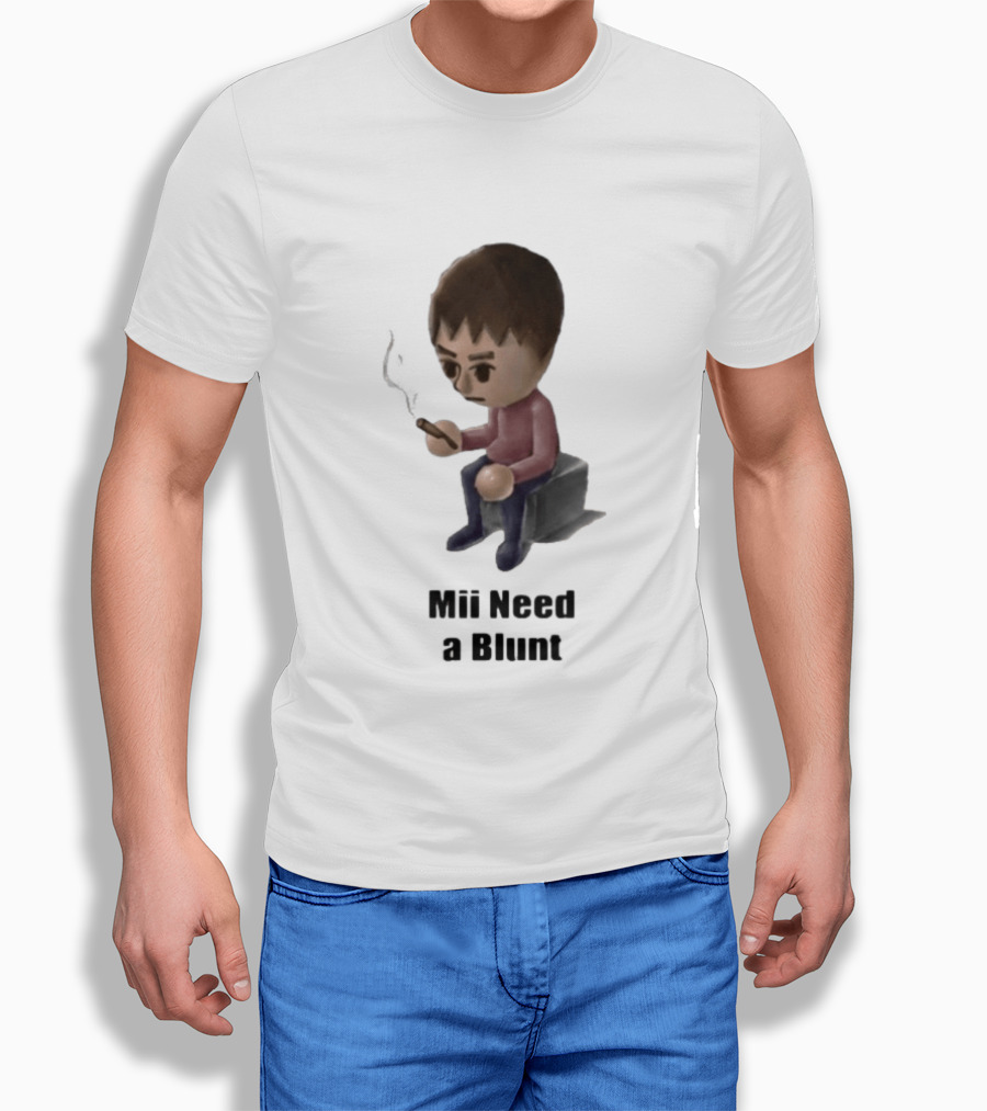 Mii Need A Blunt Smoking Character Gaming Twist T-Shirt