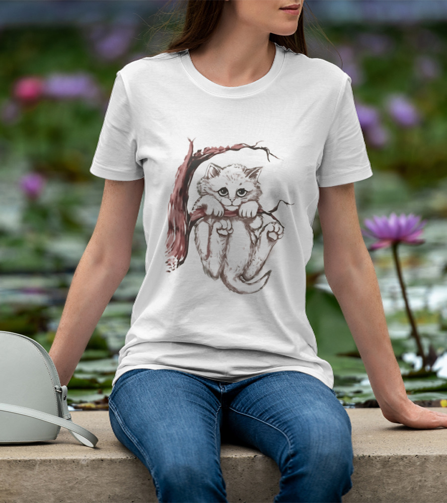 Hang In There Baby Cat On A Branch T-Shirt