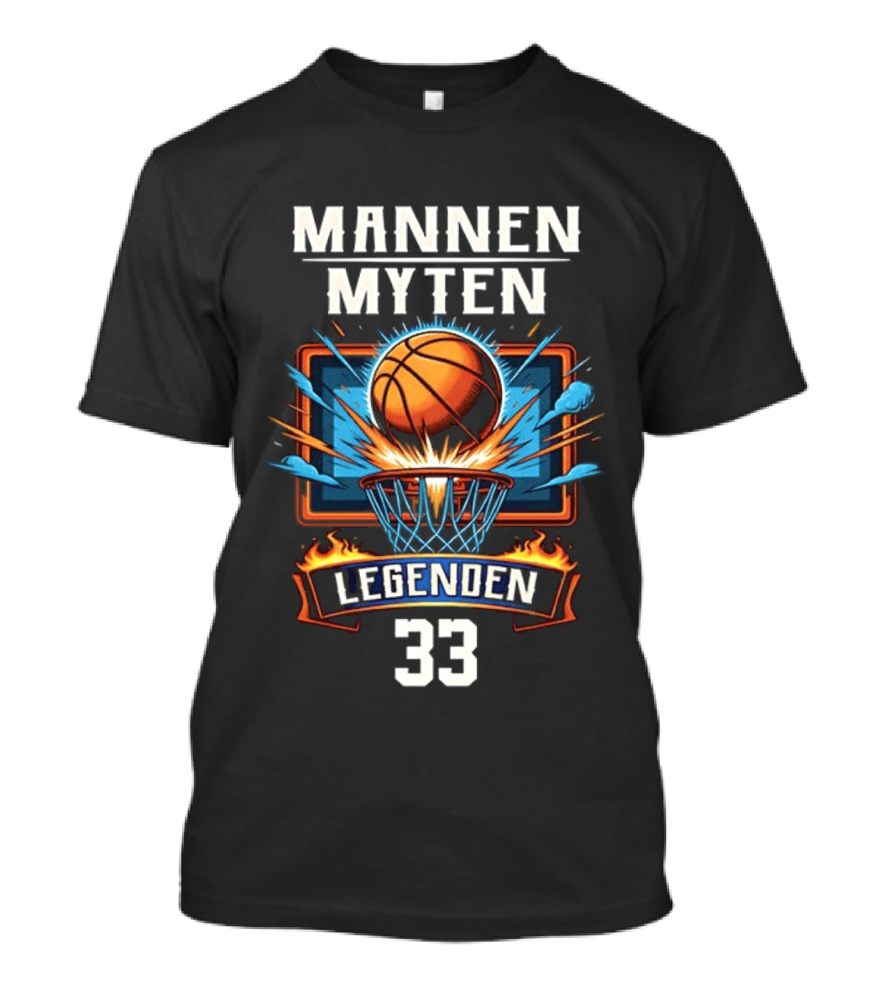 Mannen Myten Legenden Basketball 33 Explosive Slam Dunk T-Shirt