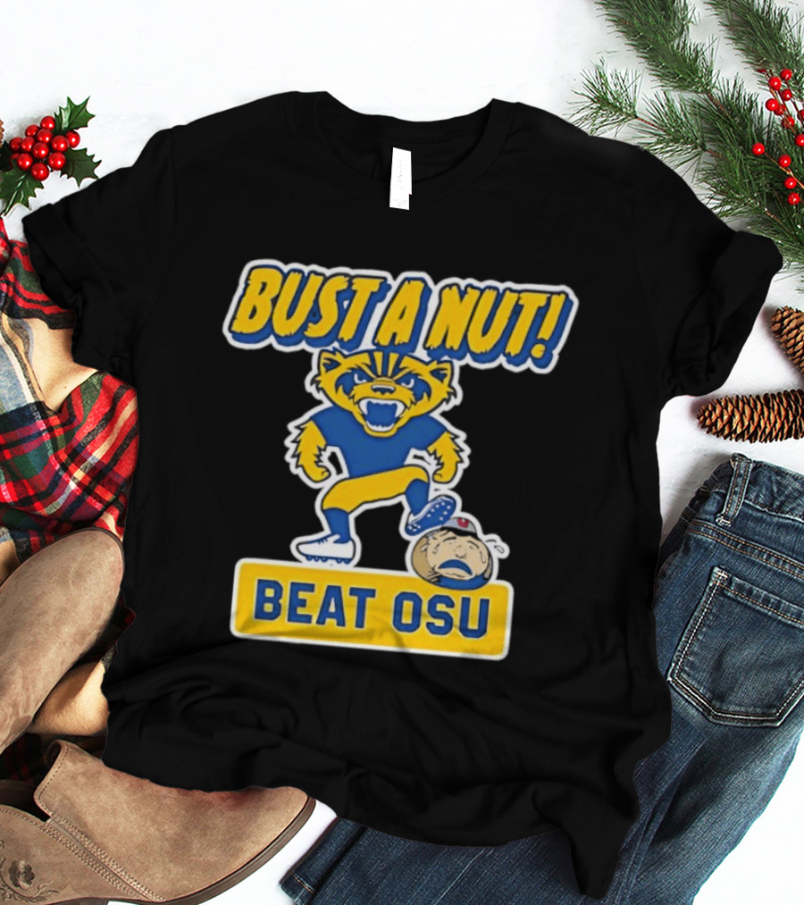Bust A Nut Beat OSU Michigan Wolverine Rivalry Sports T-Shirt