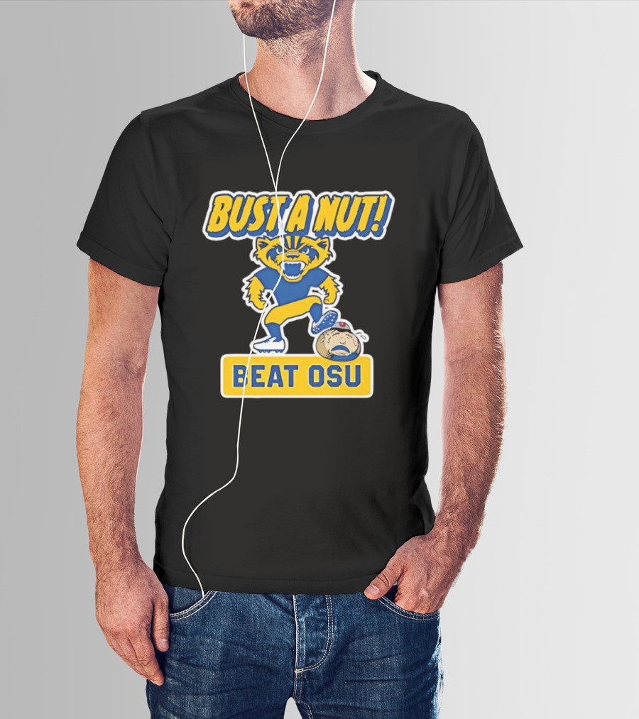 Bust A Nut Beat OSU Michigan Wolverine Rivalry Sports T-Shirt