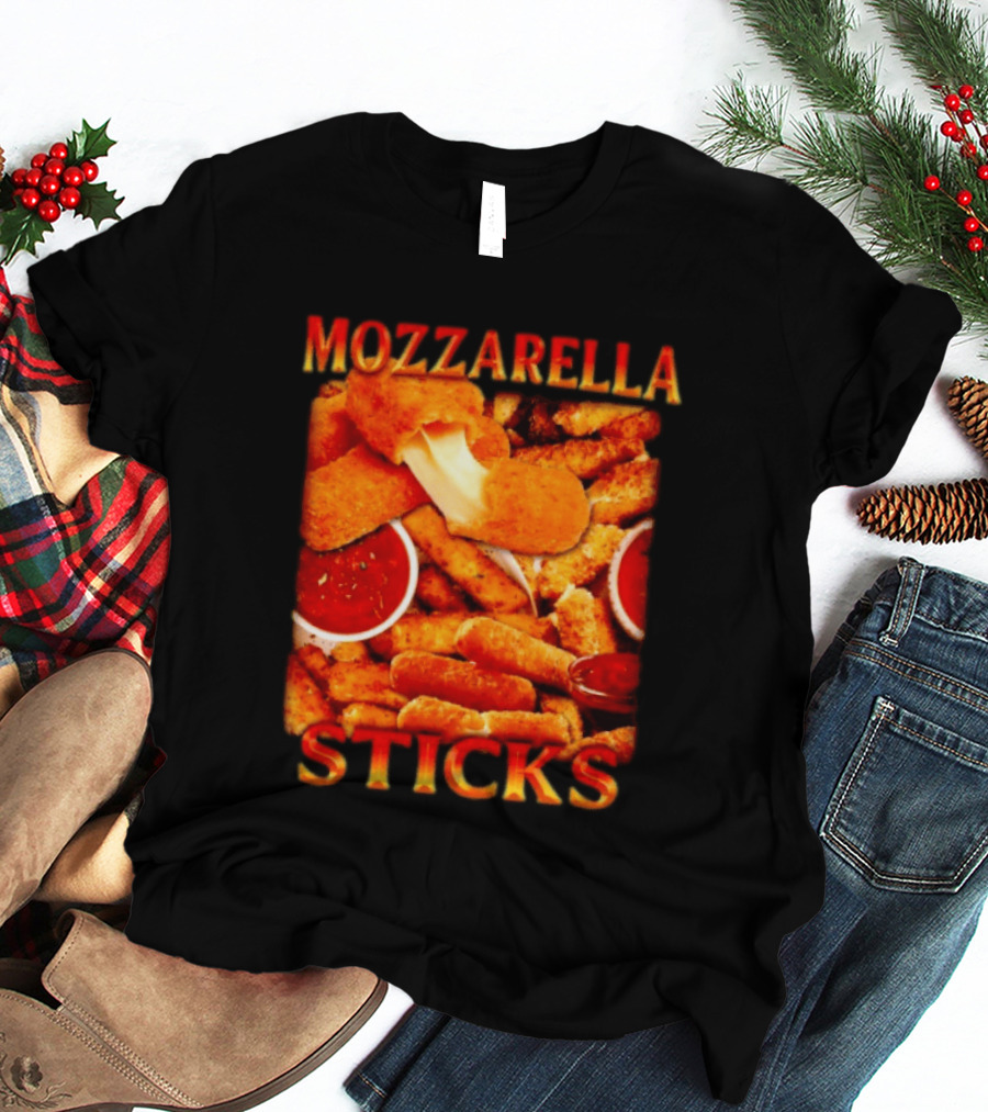 Mozzarella Sticks Gooey Cheese And Marinara Snack T-Shirt