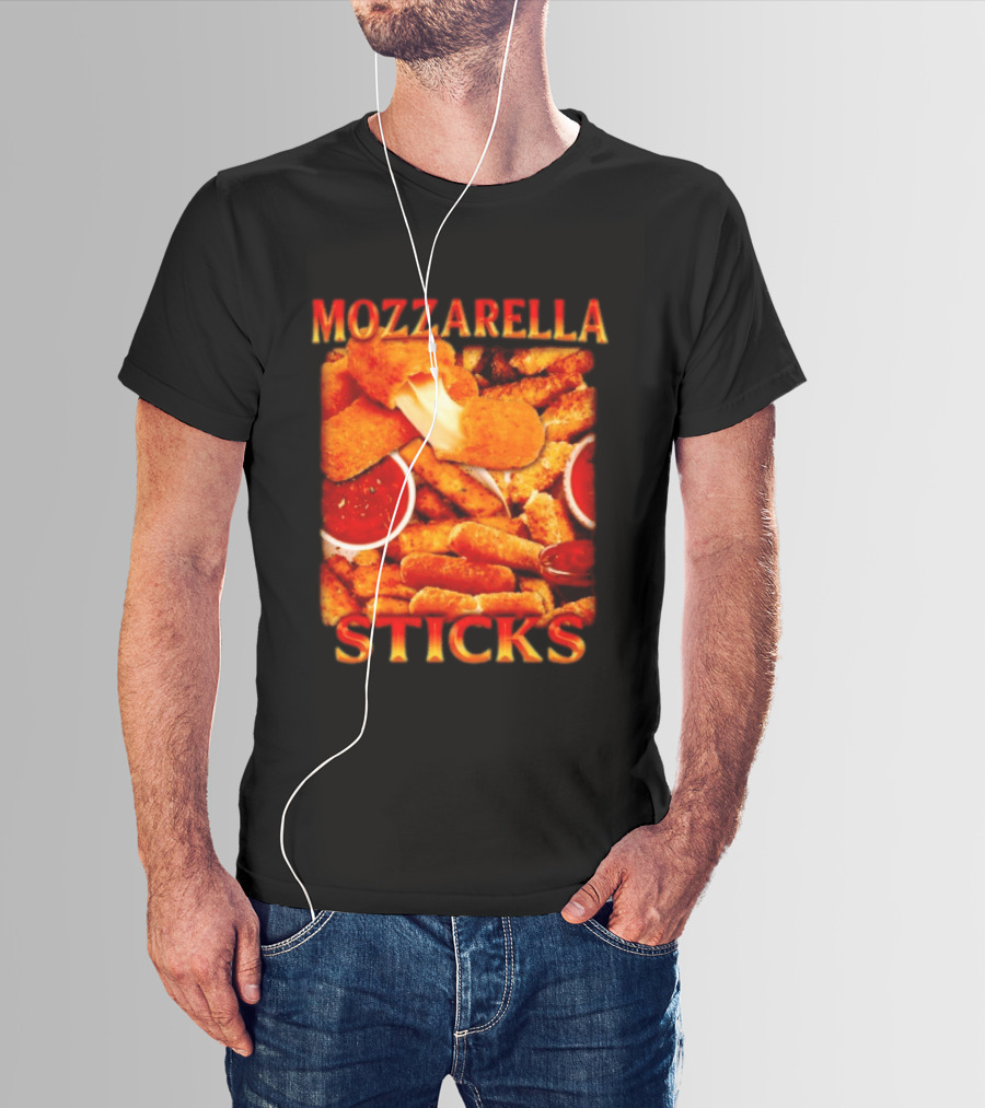 Mozzarella Sticks Gooey Cheese And Marinara Snack T-Shirt