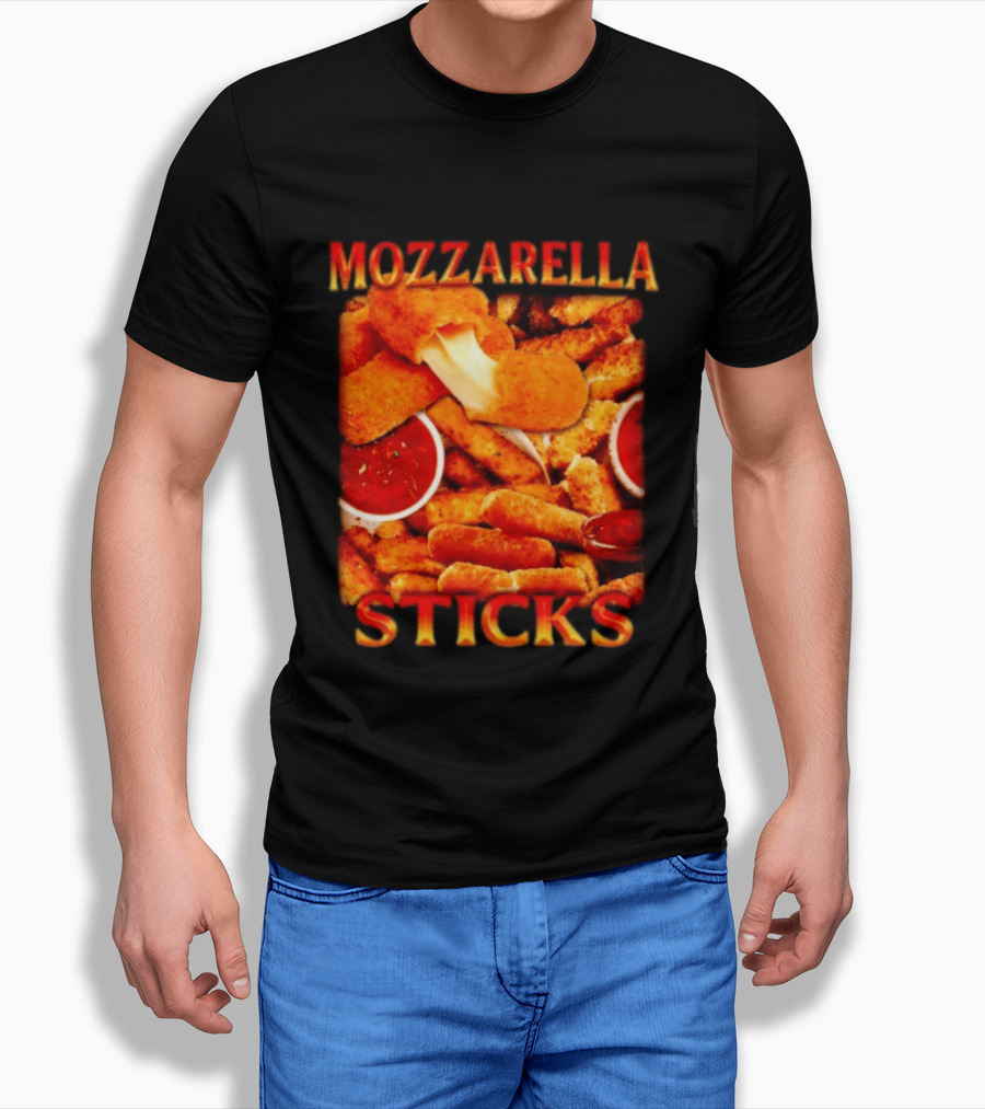 Mozzarella Sticks Gooey Cheese And Marinara Snack T-Shirt