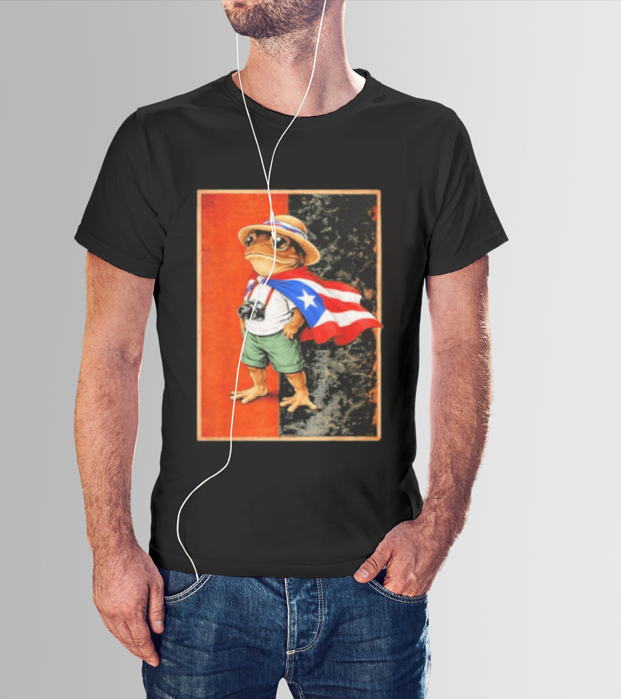 Coqui Frog Boricua Puerto Rican Flag Taino Heritage T-Shirt