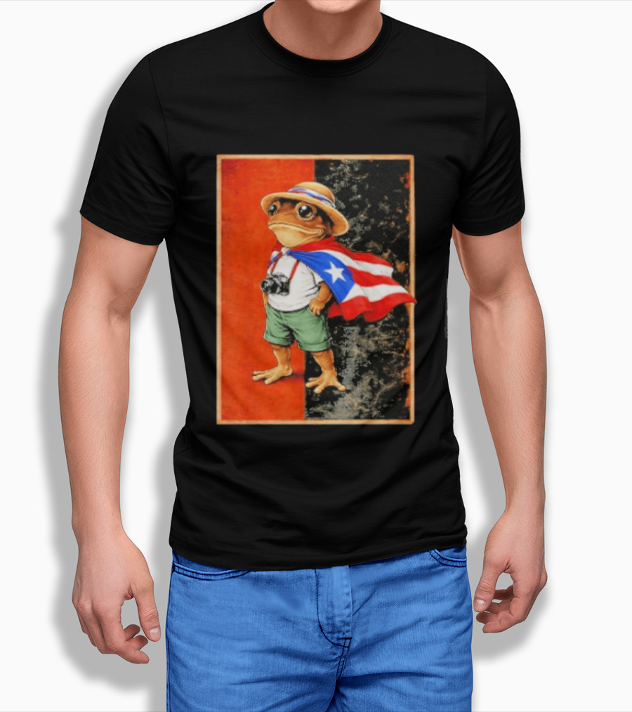 Coqui Frog Boricua Puerto Rican Flag Taino Heritage T-Shirt