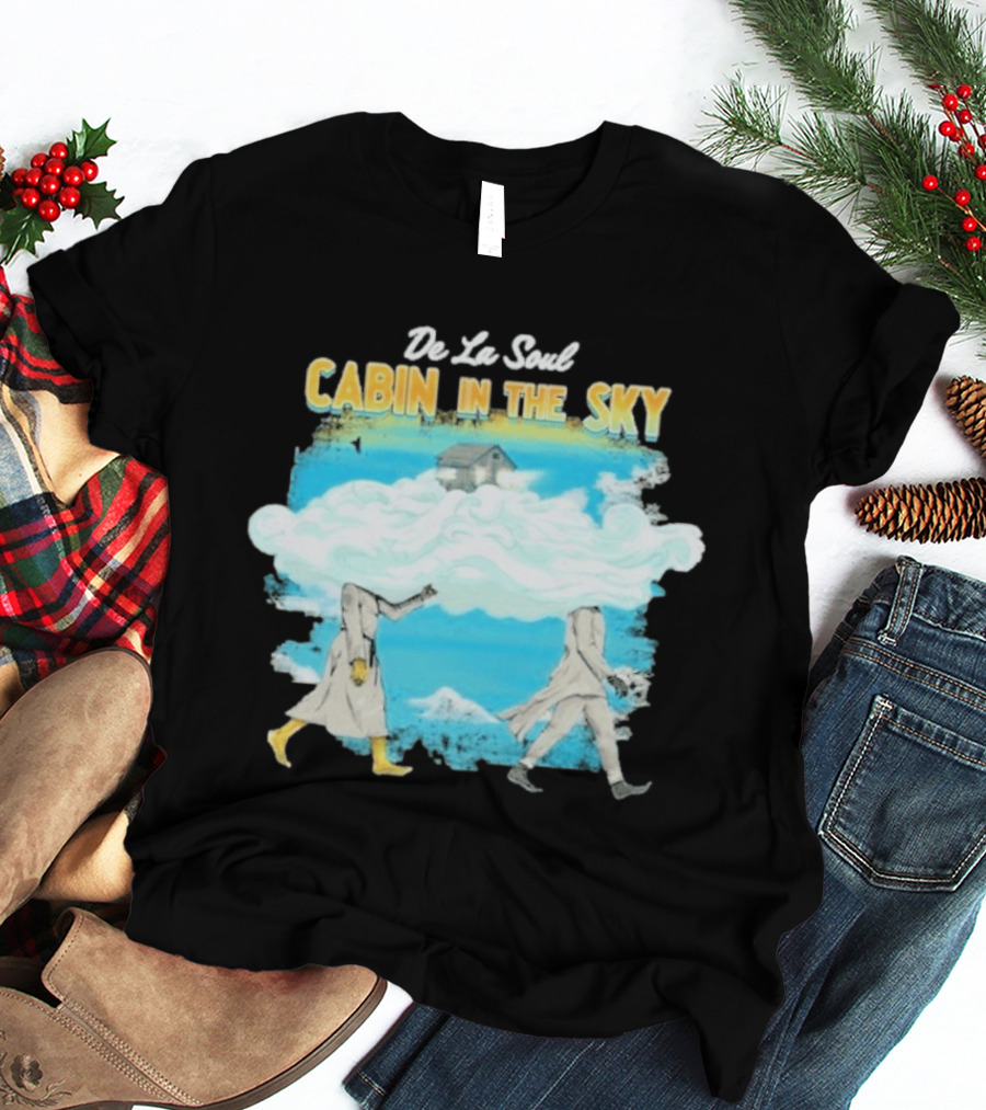 De La Soul Cabin In The Sky Clouds Walking Figures T-Shirt