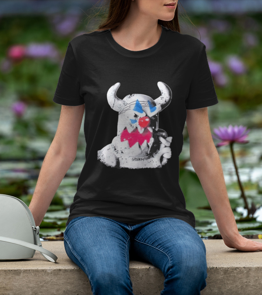 Spooky Vameee Monster Graffiti Style With Horns And Clown Features T-Shirt