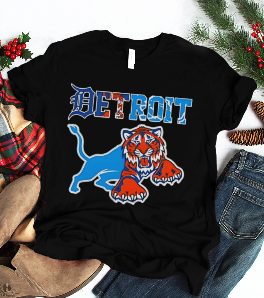 Detroit Tigers Lions Collaboration Fan Gear T-Shirt