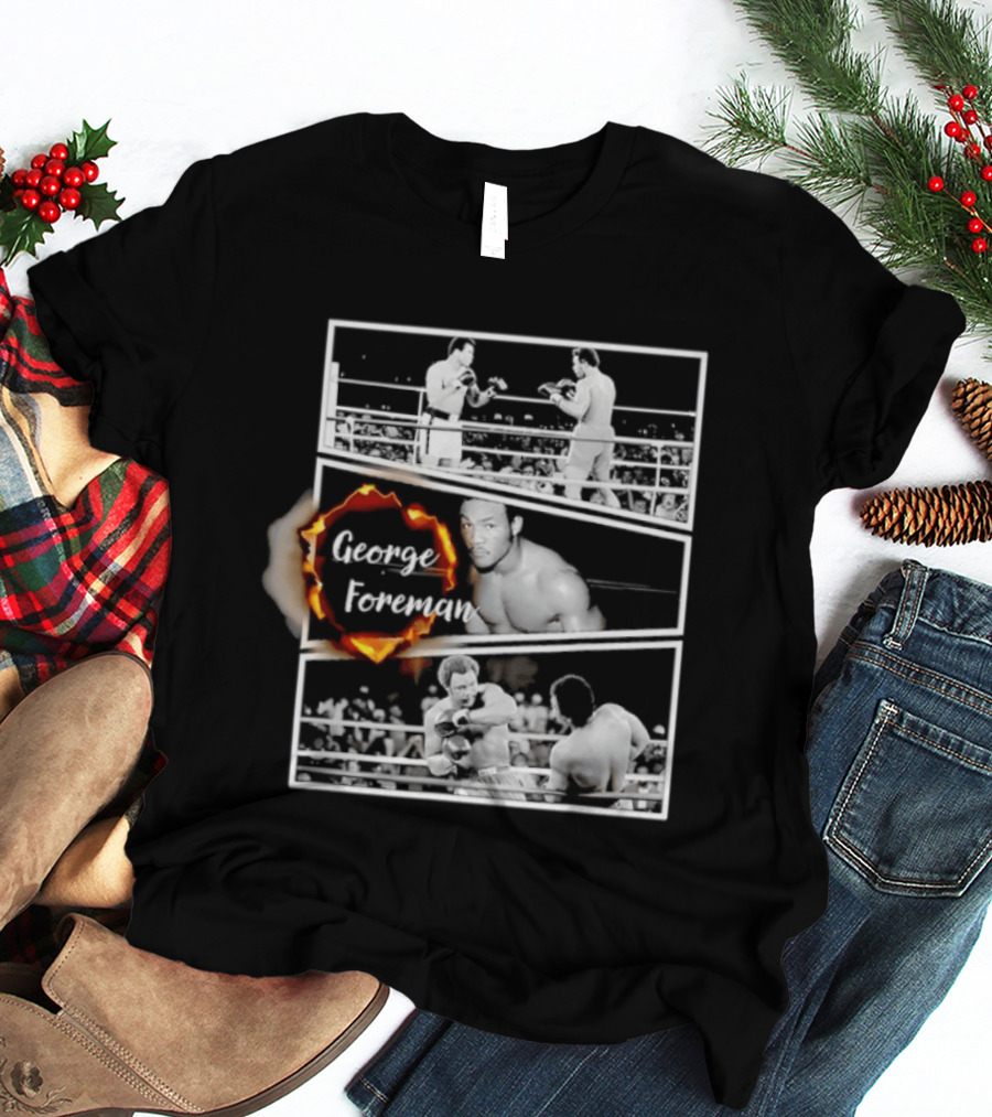 George Foreman Boxing Legend Iconic Fight Moments T-Shirt