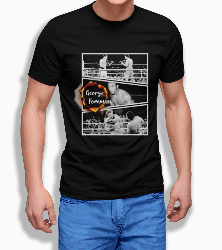 George Foreman Boxing Legend Iconic Fight Moments T-Shirt