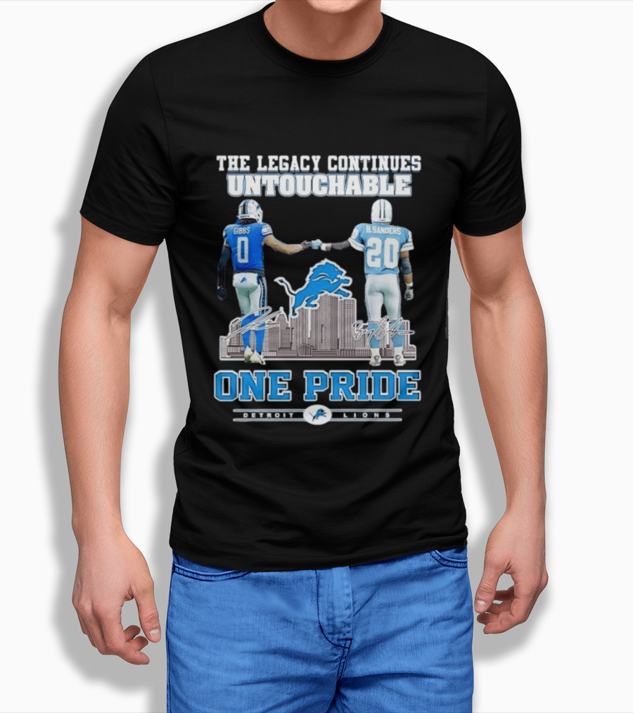 The Legacy Continues Untouchable Gibbs Sanders One Pride Detroit Lions T-Shirt