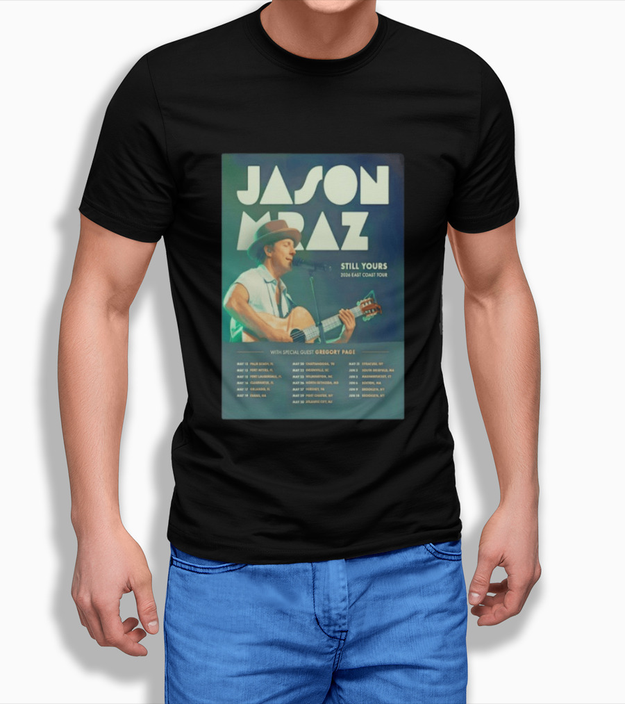 Jason Mraz Still Yours 2026 East Coast Tour Gregory Page Special Guest T-Shirt