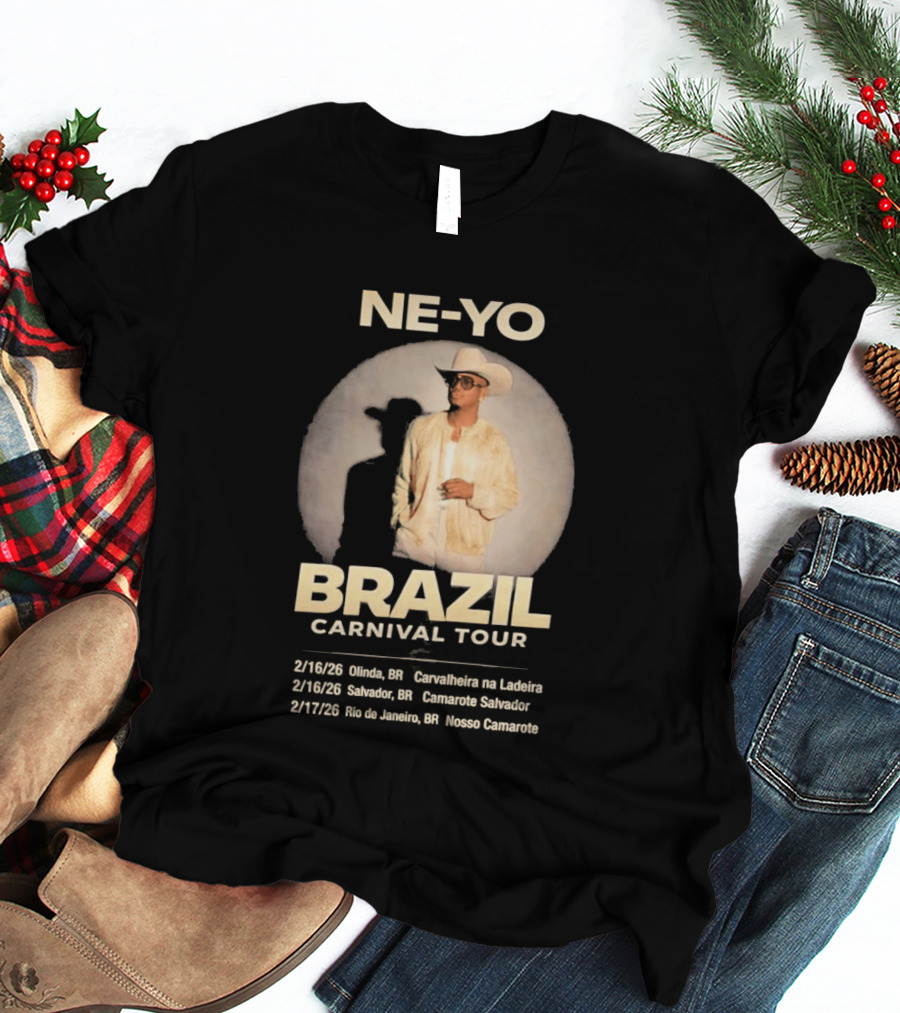 Ne Yo Brazil Carnival Tour 2026 Olinda Salvador Rio De Janeiro Dates T-Shirt
