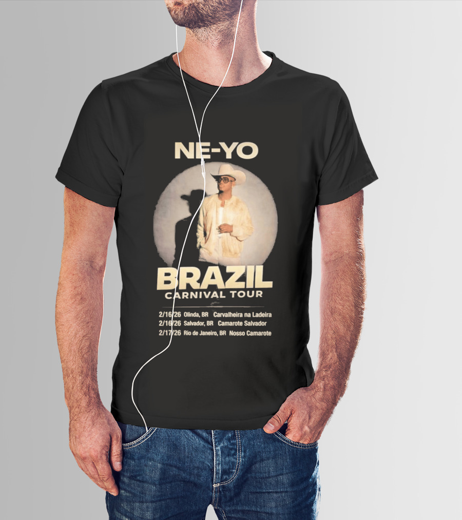 Ne Yo Brazil Carnival Tour 2026 Olinda Salvador Rio De Janeiro Dates T-Shirt