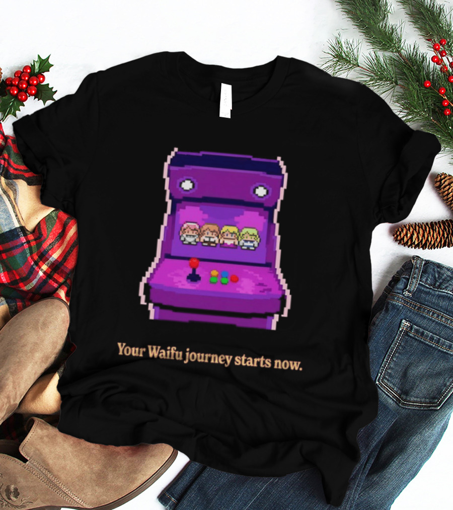 Arcade Adventure Your Waifu Journey Starts Now Game T-Shirt