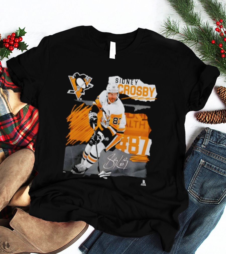 Pittsburgh Penguins Sidney Crosby 87 Fresh Ice Hockey Legend T-Shirt
