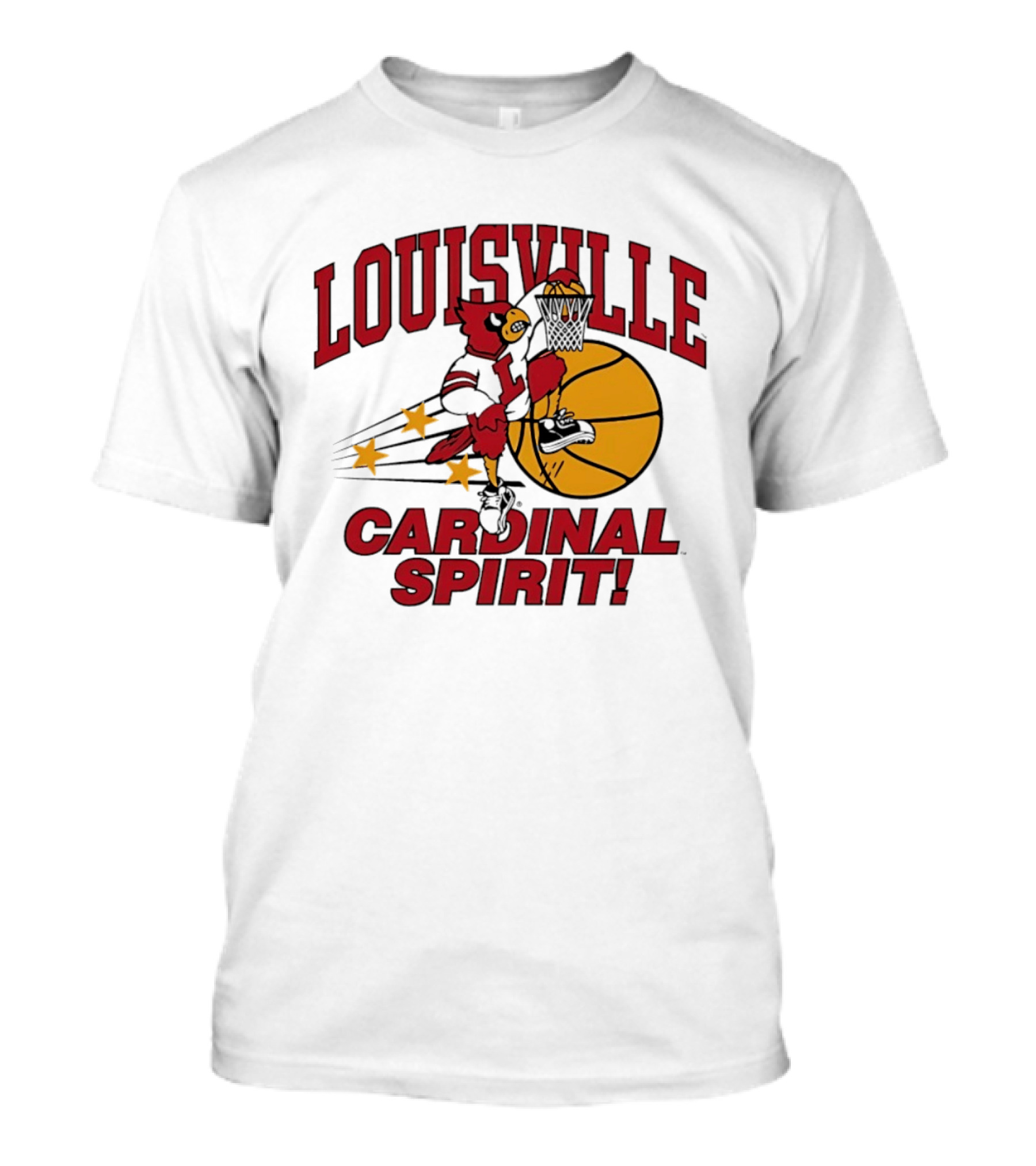 Louisville Cardinal Spirit Basketball Dunking Stars T-Shirt